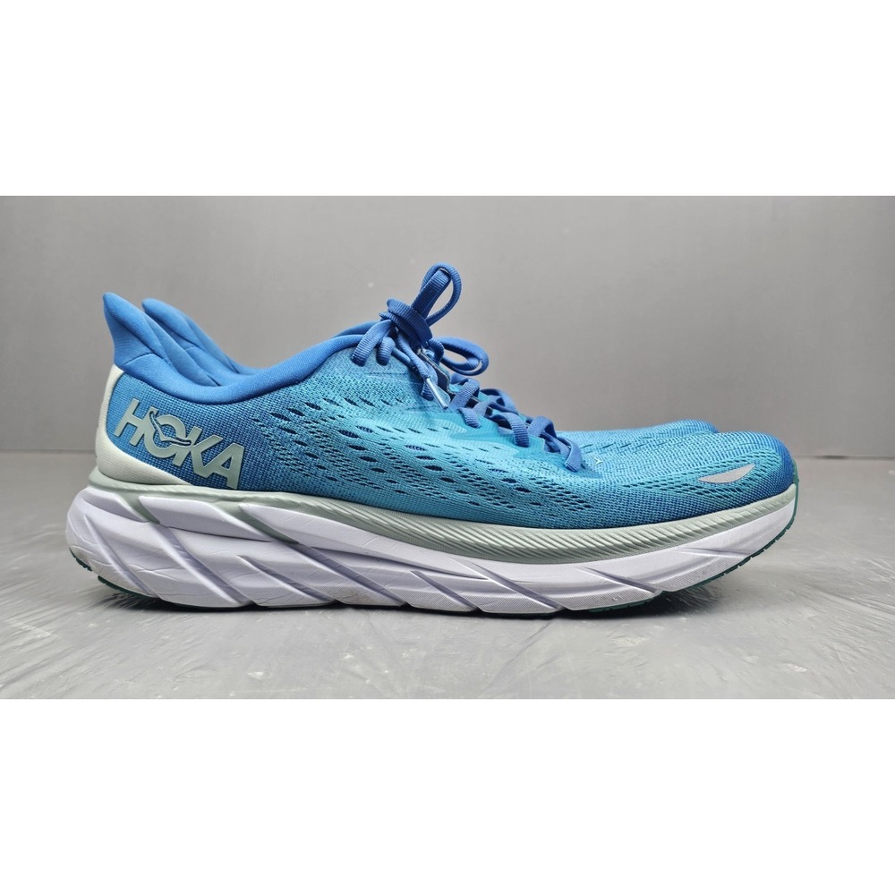 Hoka One One Clifton 8 Running Shoes Mens 12D 1119393-IBSB Blue Comfort Sneakers - Picture 3 of 8